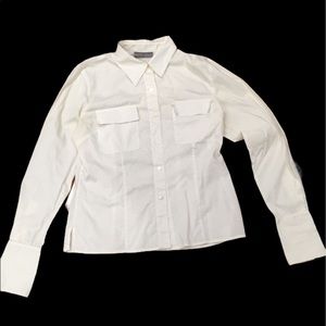 White Kate Hill long sleeve button down top